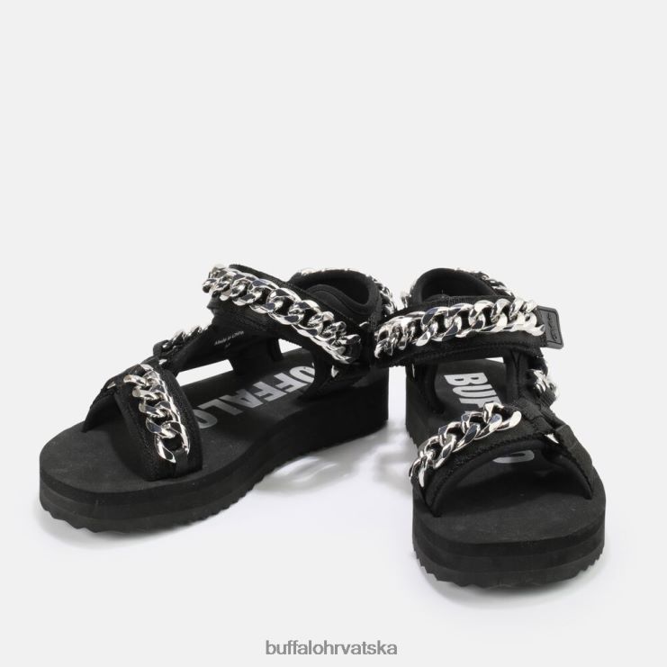 crno Buffalo veganske sandale s platformom od kadulje |sandale TDD6T922